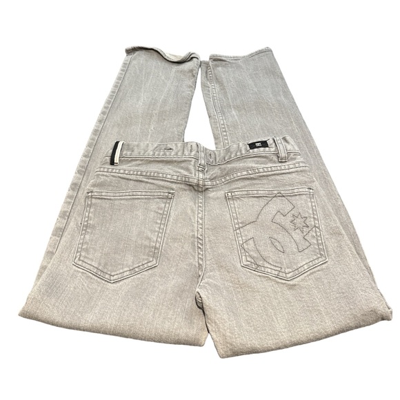 DC SHOES Y2K women's grey straight leg low-rise jeans, size 26. - Picture 4 of 4